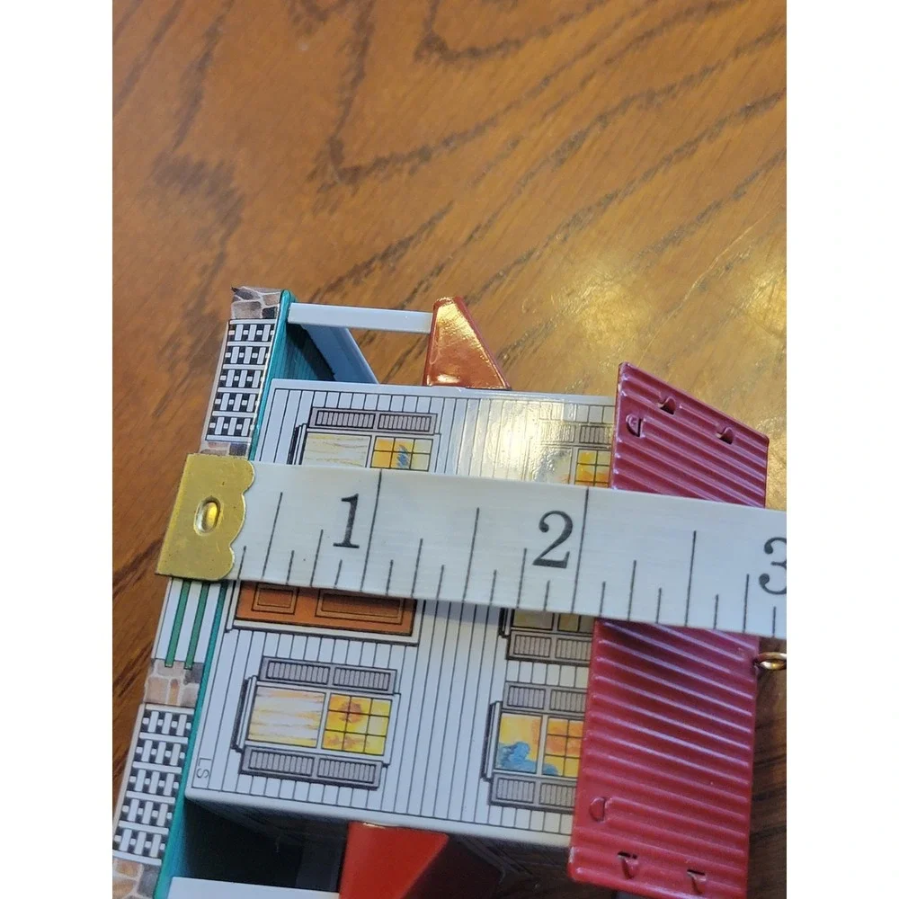 Hallmark Ornament 1999 Tin House Farmhouse Cottagecore Christmas Decor White Red